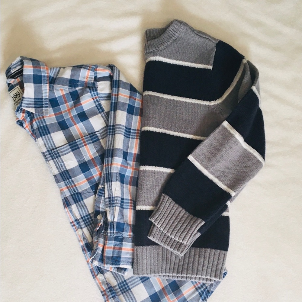 Children’s Place Boys Button-Up & Sweater - Picture 1 of 4
